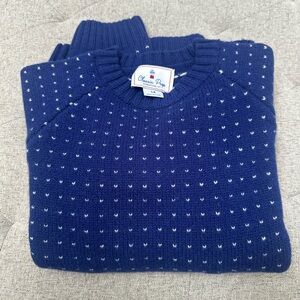 EUC CLASSIC PREP BLUE AND WHITE LAMBSWOOL SWEATER BOYS HOLIDAY SWEATER